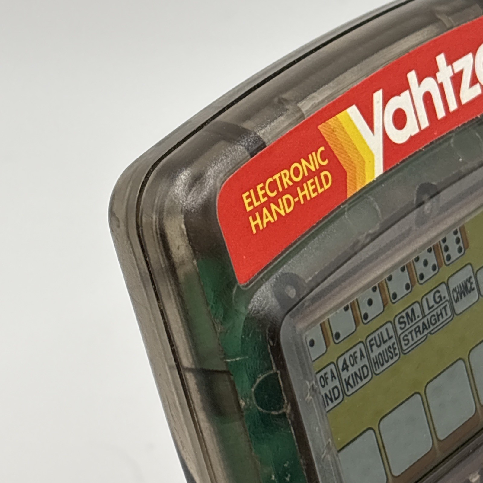 1995 Electronic Handheld Yahtzee Game Clear Smoke MB Milton Bradley 4511 TESTED