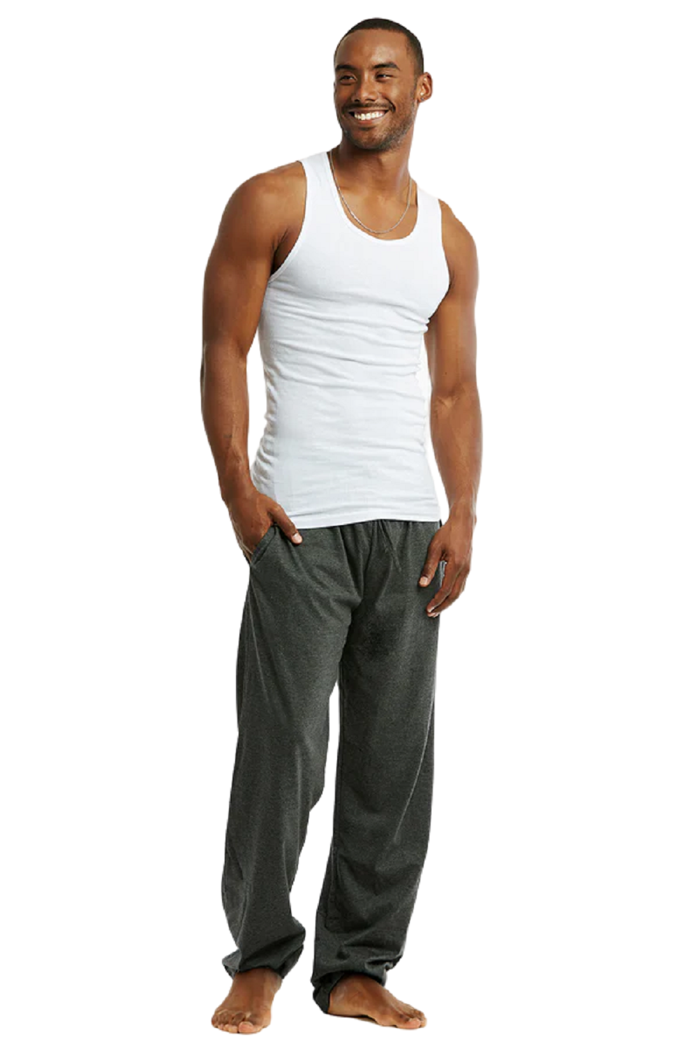 Mens Cotton Comfy Causal Lounge Sleep Pajamas PJ w/ Pockets Knit Pant S M L XL