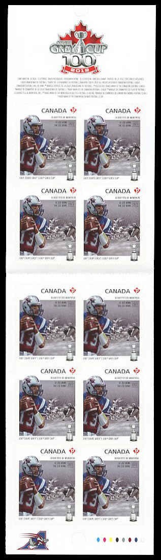 Canada Stamps Booklet of 10, Montreal Alouettes, #2576a, BK507 MNH