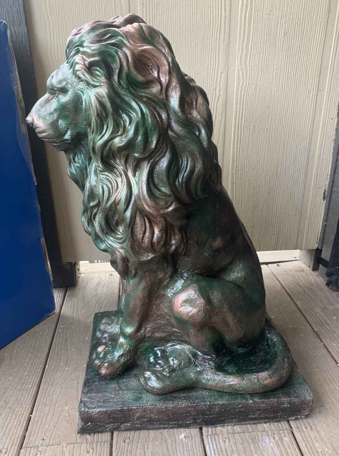 LATEX RUBBER MOLD + Fiberglass casing Large Lion H. 23” YKM-5119A Made In USA