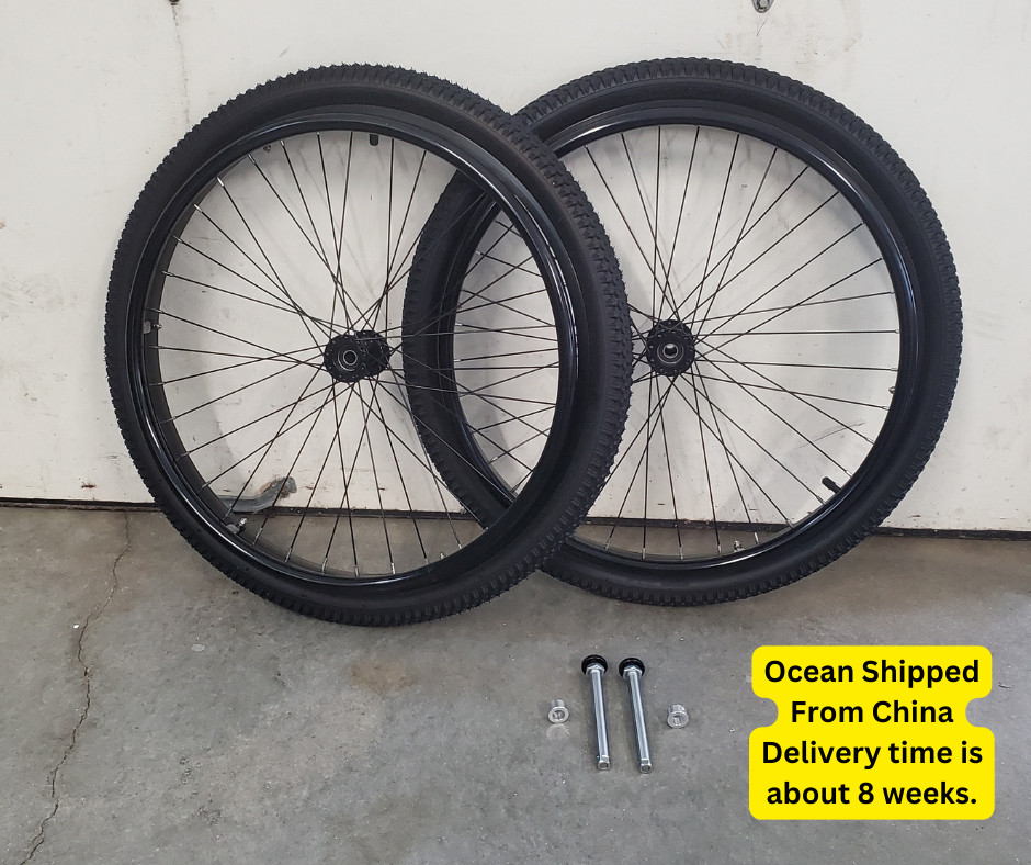 Pair of 24"x1.95" (507) Off-road Wheelchair Wheels with Axles (NEW)