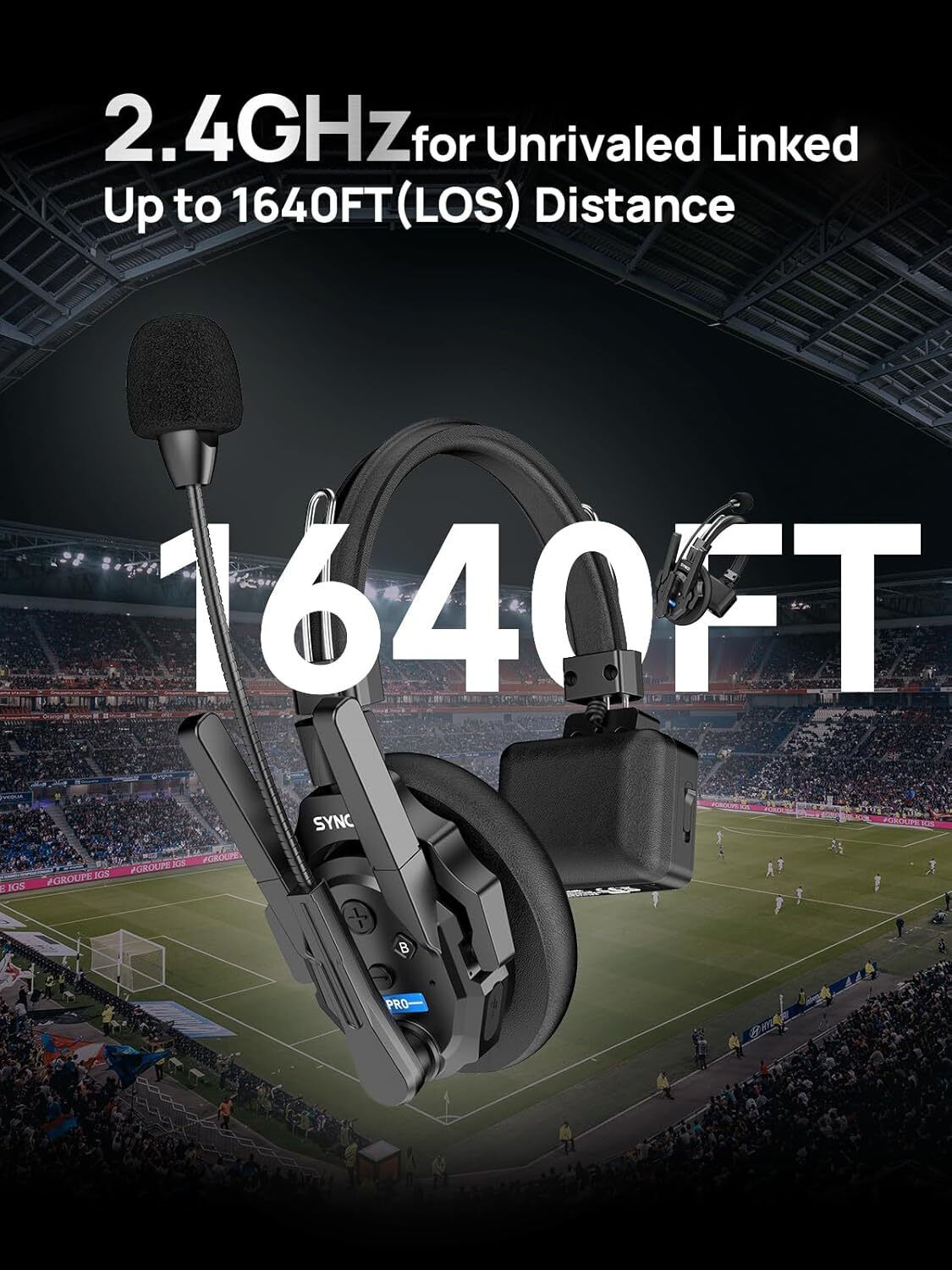 SYNCO XTALK XPRO2 Wireless Intercom Headset 2.4GHz Communication System Headsets