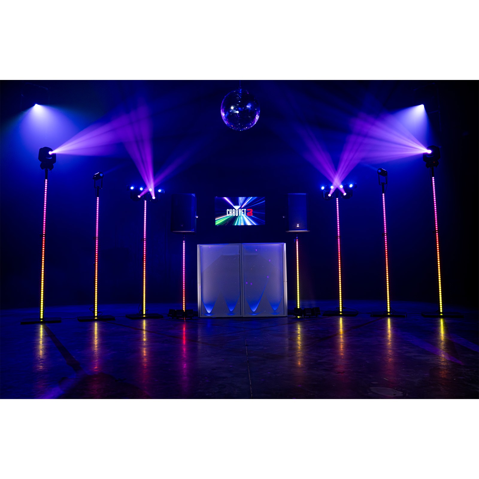 Chauvet DJ FLEXstand FX ILS Lighting Speaker Stand w Built-in LED Strip & Bags