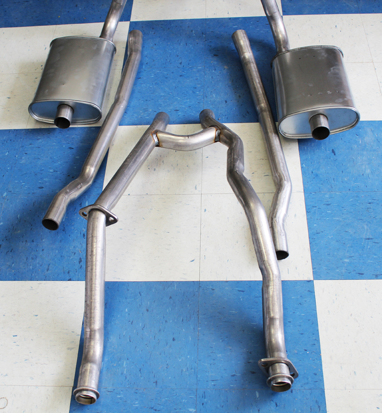 New 1965-1970 Mustang Dual Exhaust System Full Kit Standard H-pipe 2" 289 302 V8
