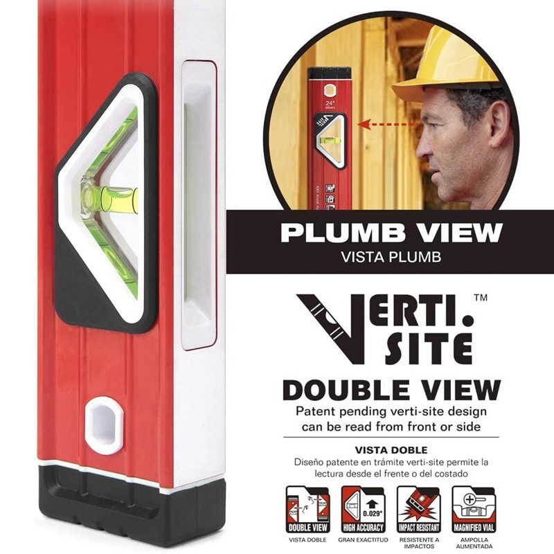 Goldblatt 3PCS Torpedo Level Set 9" 24" 48" Spirit Level Included Aluminum Alloy