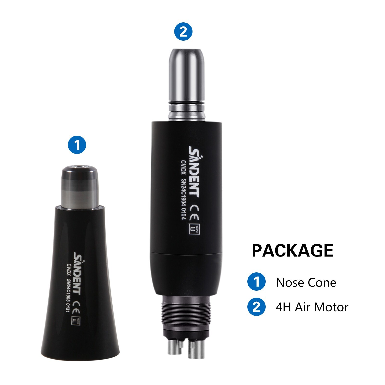 Dental 4:1 Hygiene Prophy Handpiece 360° Swivel Straight Cone Air Motor 4Holes