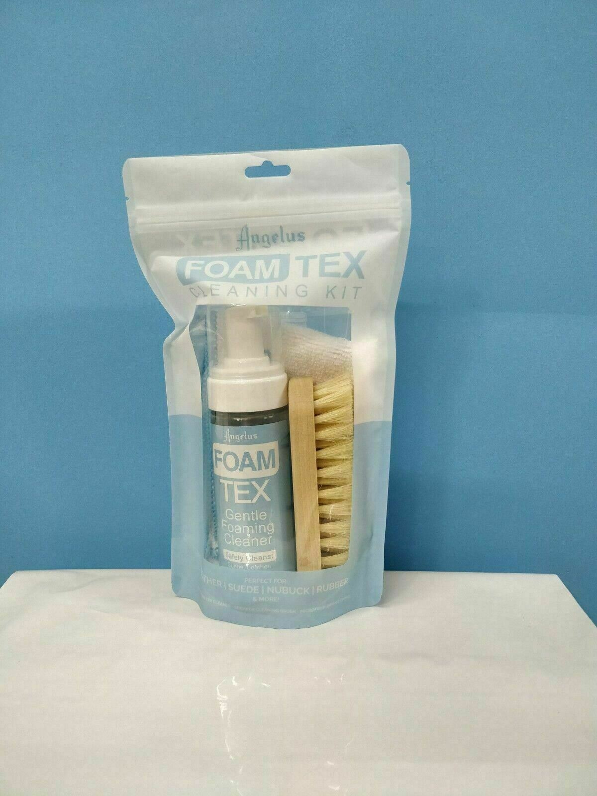 Angelus Foam Tex Sneaker Cleaning Kit Cleaner 5.7 oz liquid, Brush, and Towel