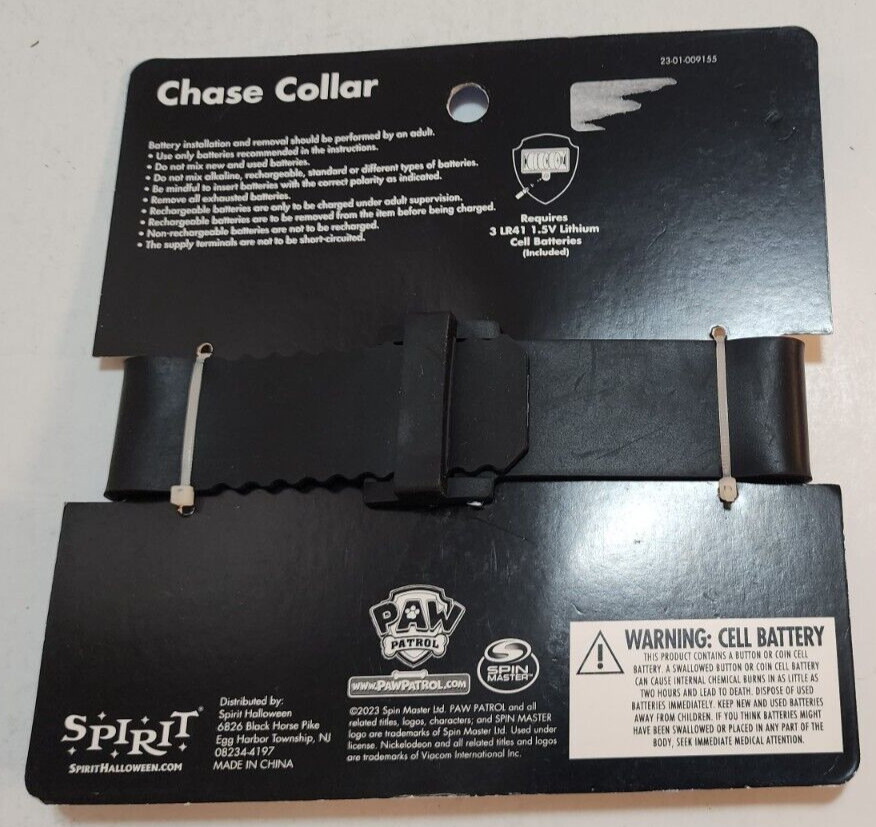 Paw Patrol Chase Collar Light Up Spirit Halloween Costume Cosplay Brand New