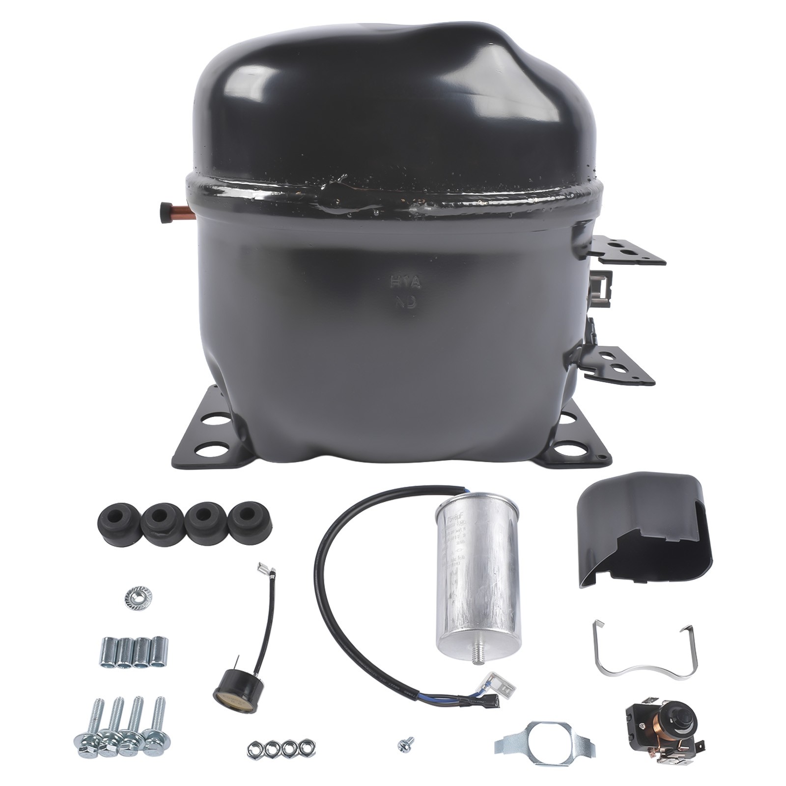 Replacement Refrigeration Compressor Black 220-240V 1/3 HP R-134A Single Phase