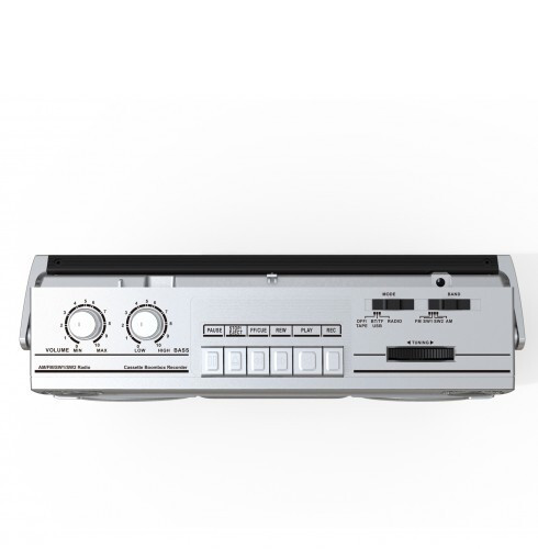 RIPTUNES Retro Radio Cassette Stereo Boombox AM/FM SW1/SW2 Bluetooth USB microSD