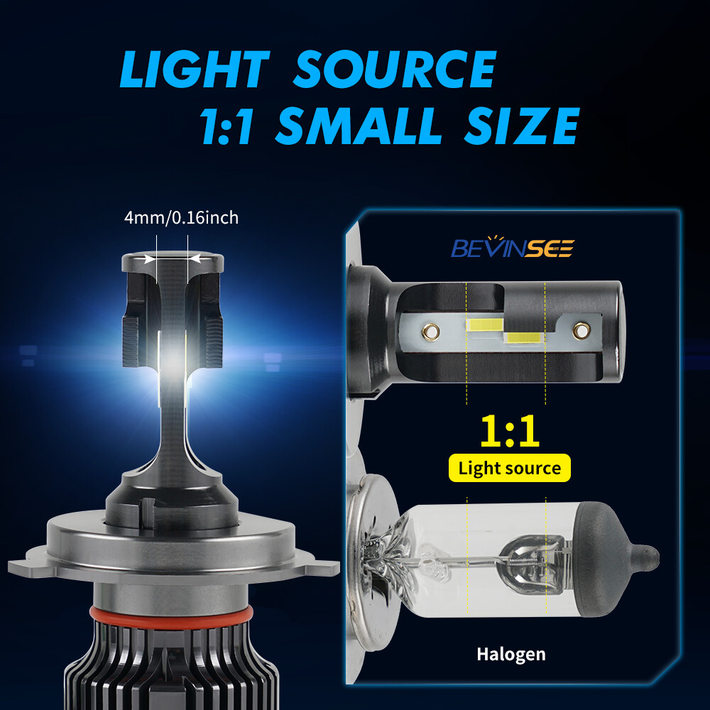 CSP H4 9003 LED Headlight Kit 6000LM 50W High Low Beam Bulbs 6000K White Lights