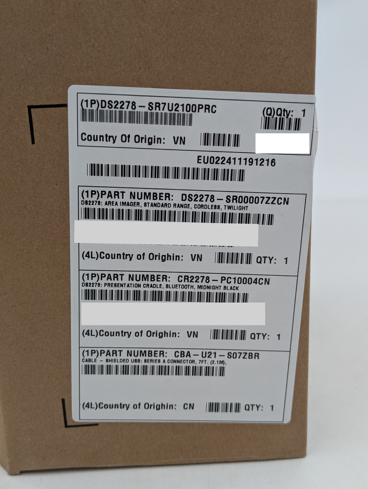 Zebra DS2278 Cordless Handheld Scanner Kit w/ Cradle & USB (DS2278-SR7U2100PRC)