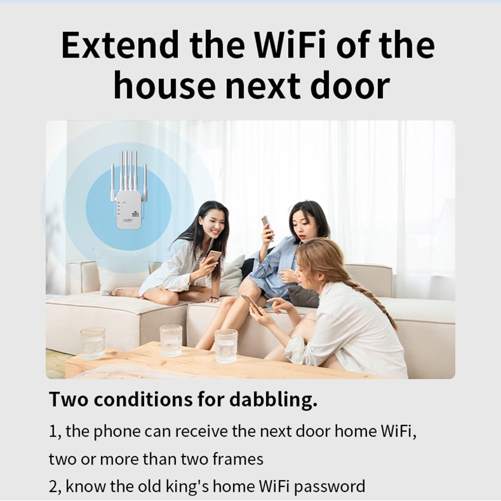 Signal Extender 5G High-Speed Expansion 6 External Antenna WiFi Booster Signal