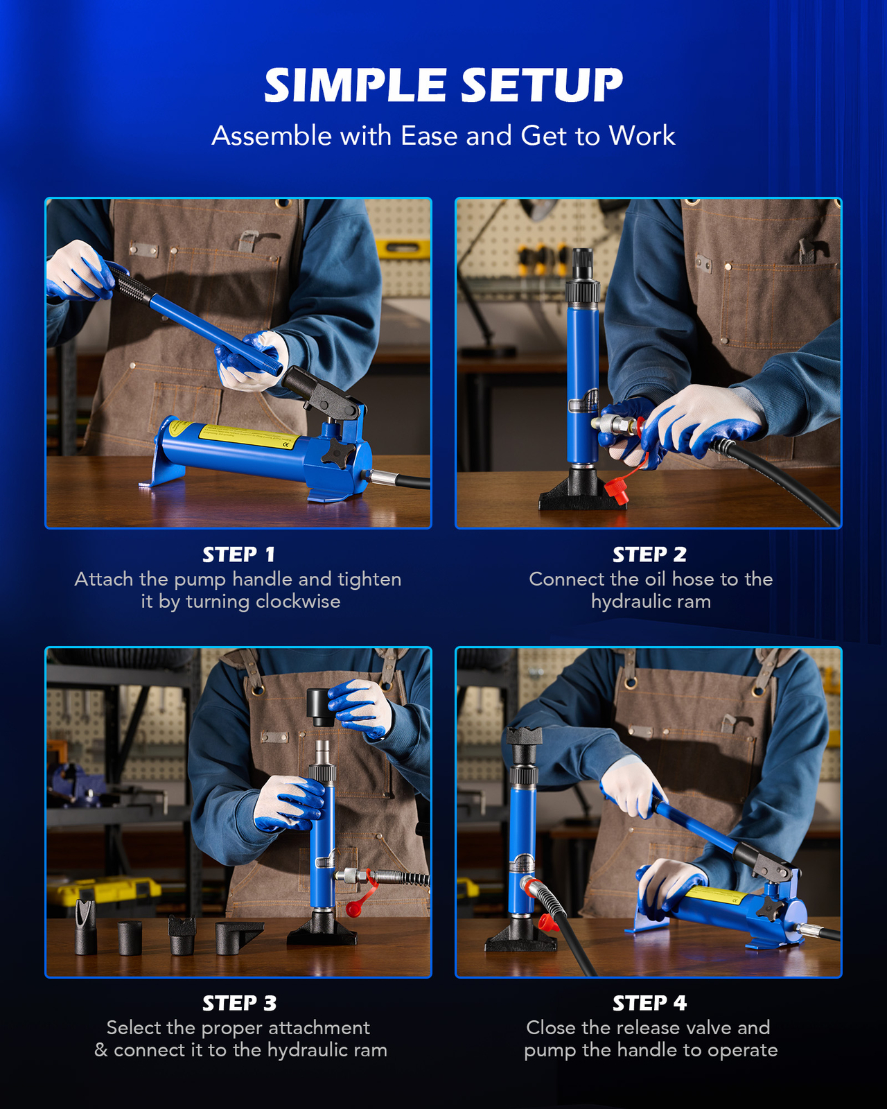 OMT 6 Ton Porta Power Hydraulic Jack Body Frame Repair Kit w 4 Extension Tubes