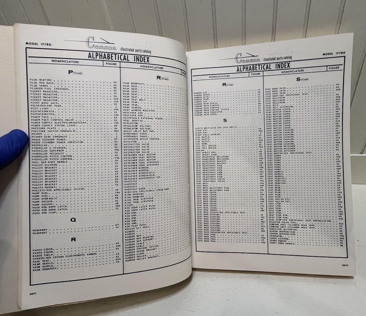 1971-1975 CESSNA Cardinal RG Parts Catalog Manual Original Book
