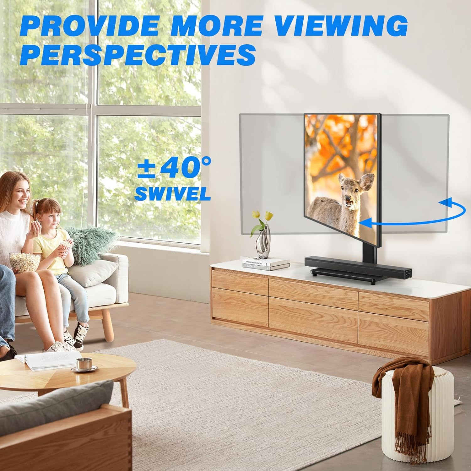 Universal Swivel Tabletop TV Stand for Flat Screens 23 24 26 32 39 40 42 43 Inch