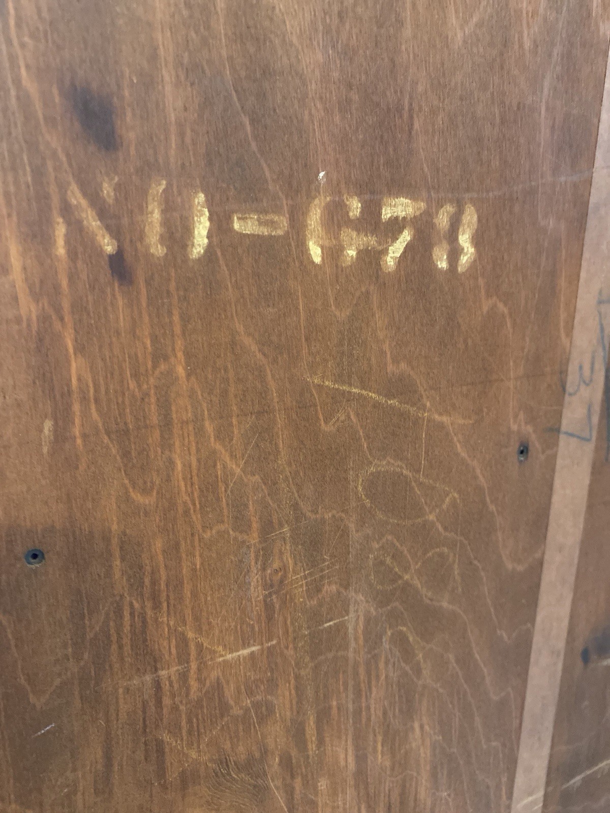 Wabash Antique Wooden Bookcase 3 Shelves Carved Details Brass Handles