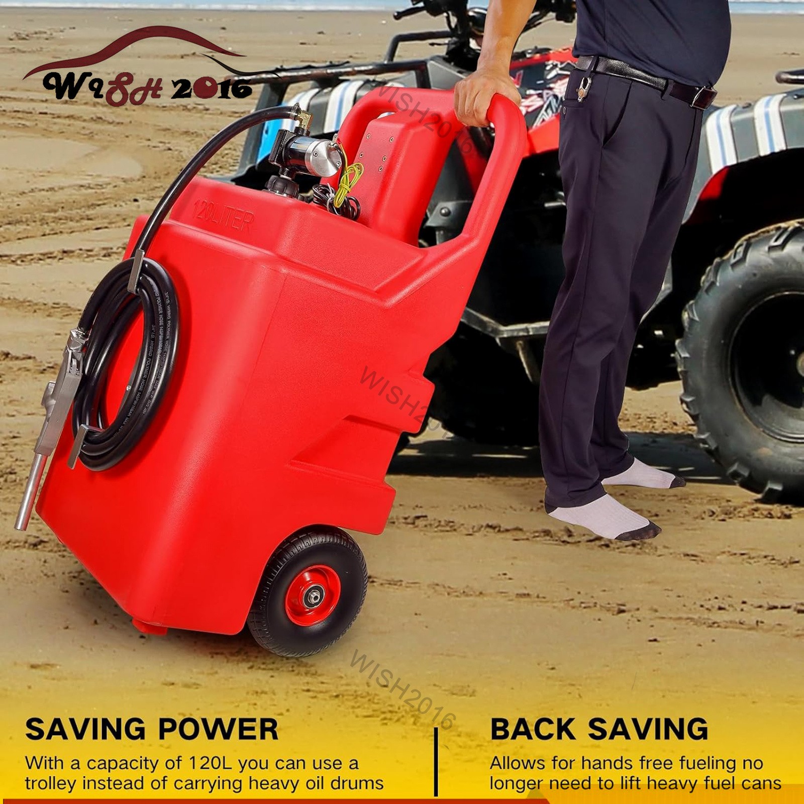 32 Gallon Portable Gasoline Diesel Fuel Tank 12V DC Electric Fuel Transfer Pump