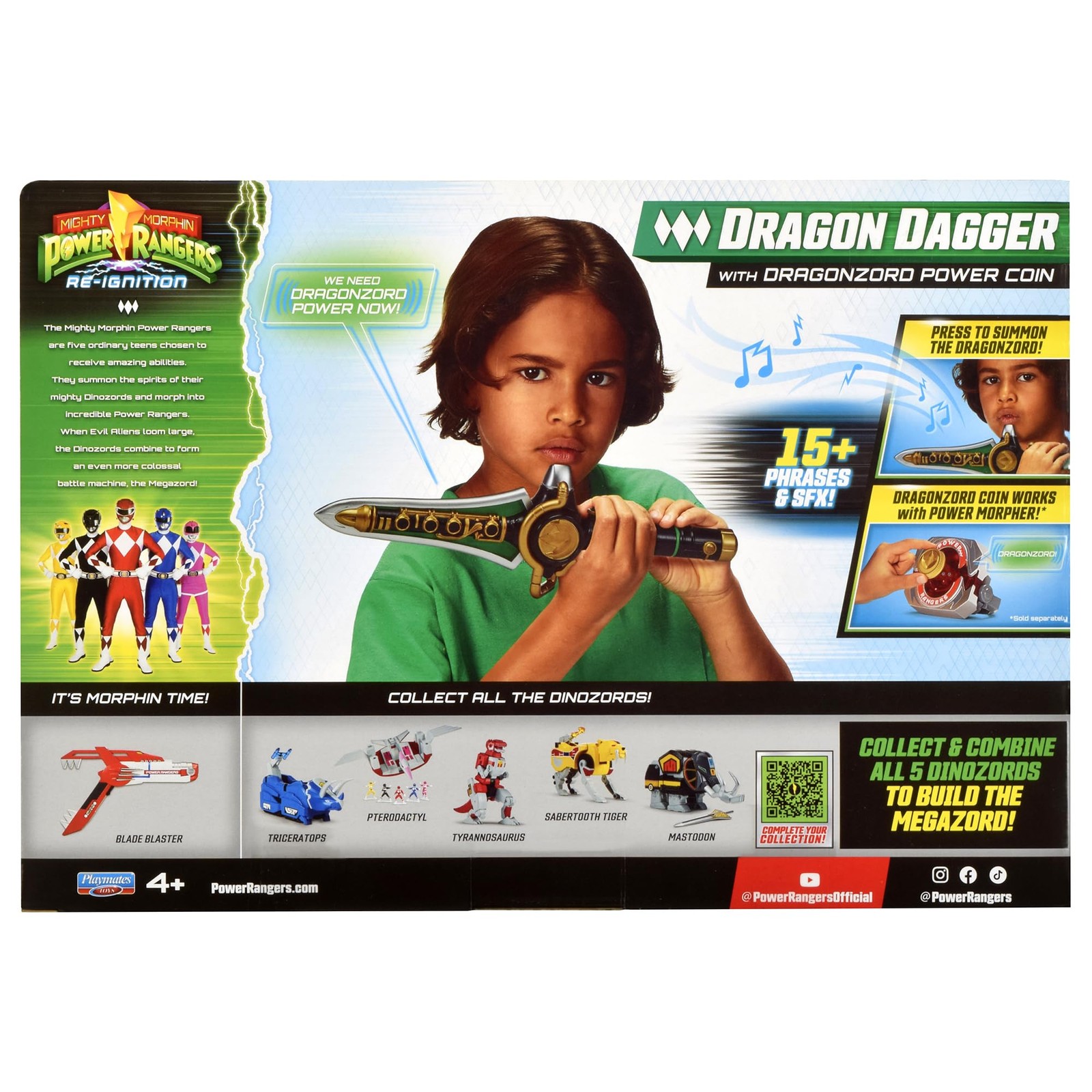 Mighty Morphin Power Rangers Dragon Dagger by Playmates 8.25 inches, Mixed