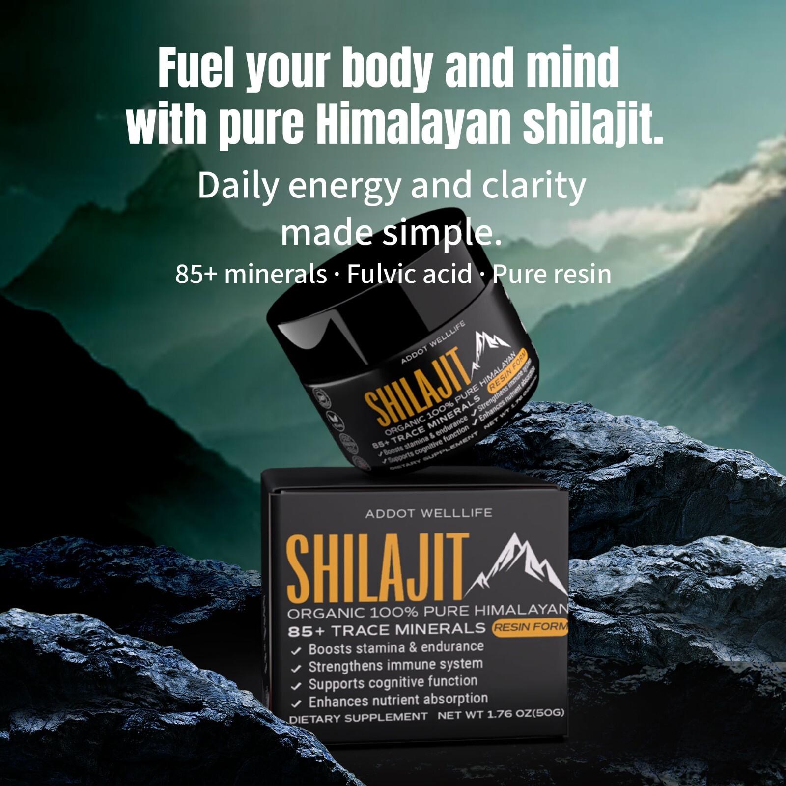 Himalayan Shilajit Caps – 150 Count – Herbal Support – Energy & Wellness