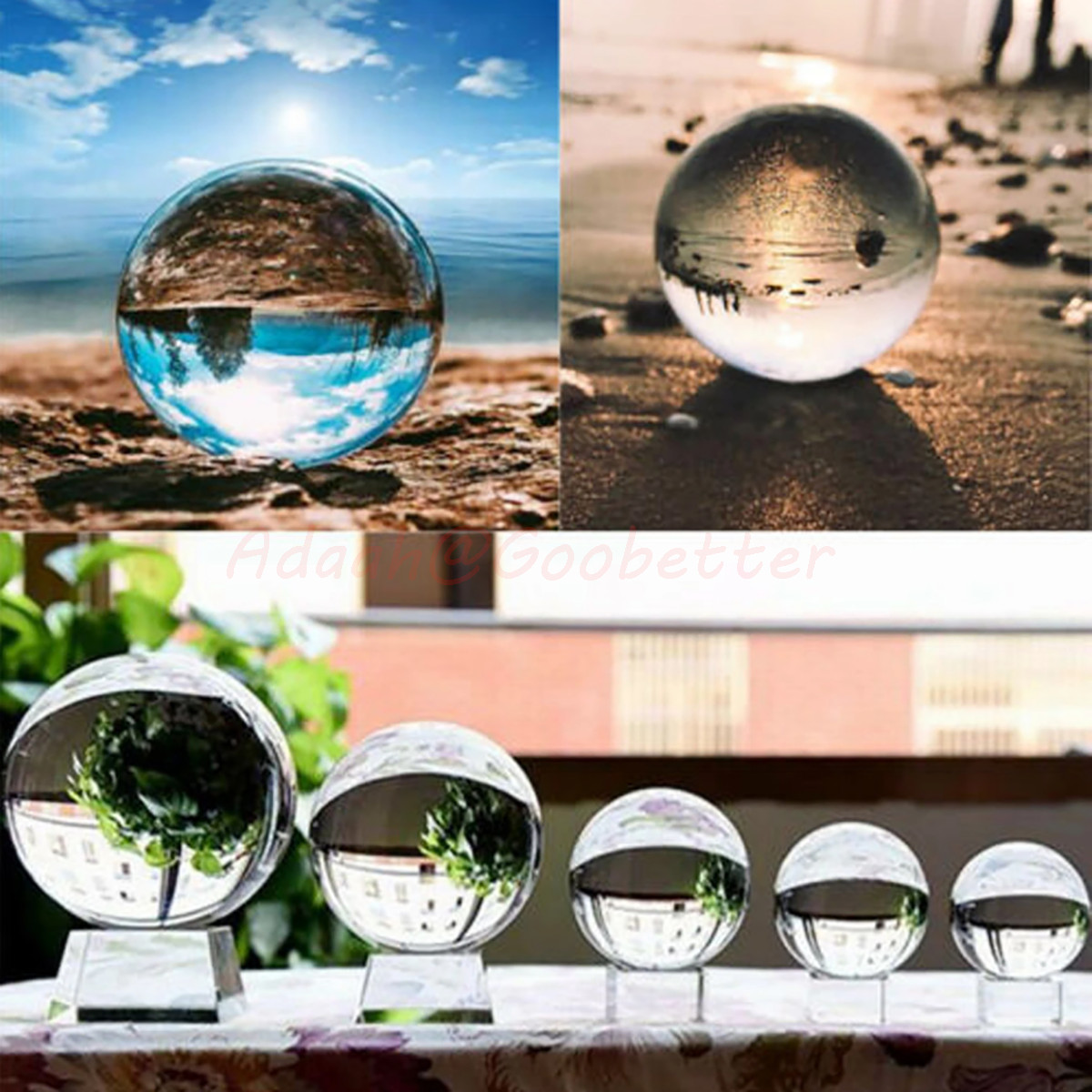 Clear Crystal Ball Glass Lens Sphere 18mm-120mm Healing Sphere Photography Decor