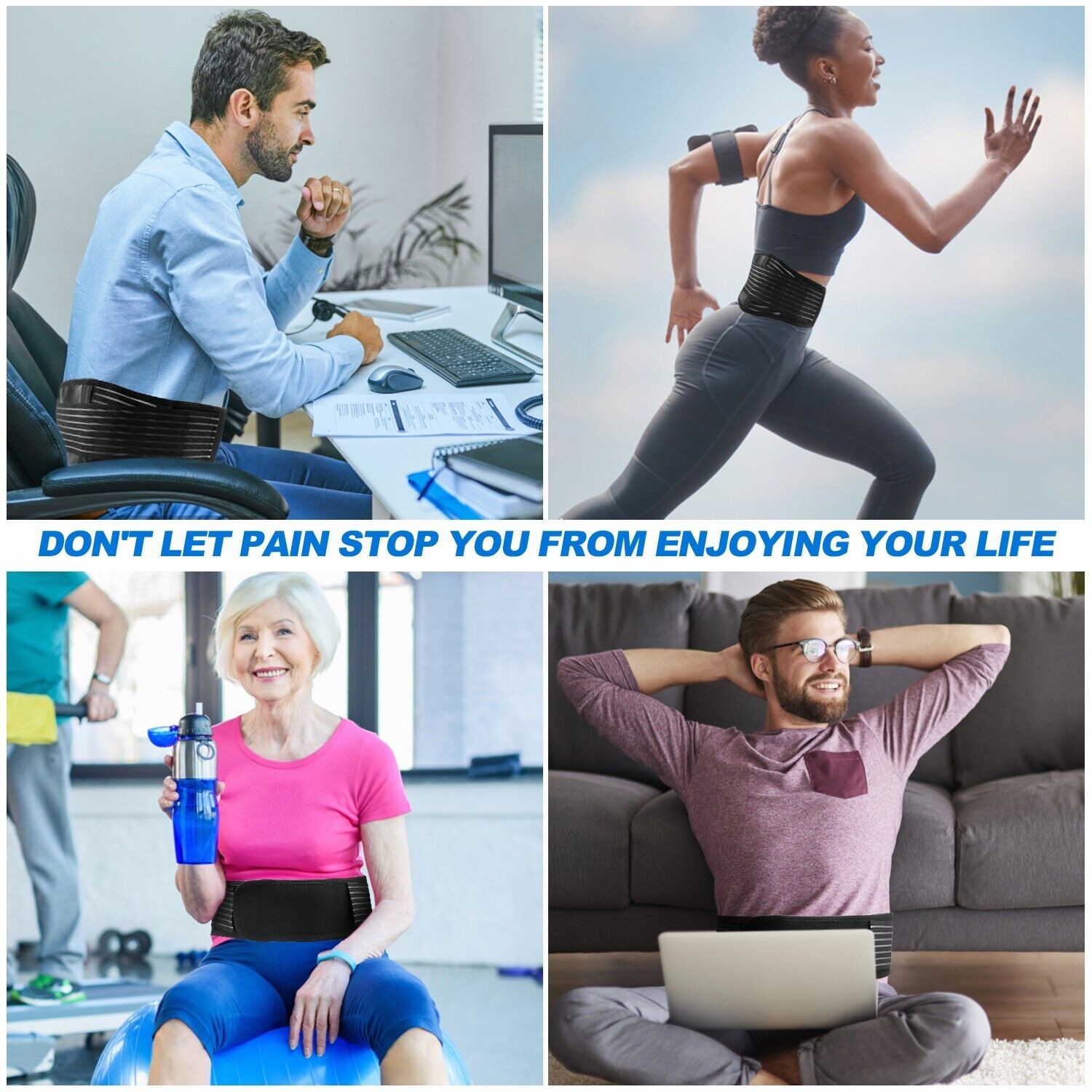 Adjustable Lumbar Support Lower Waist Back Belt Brace Pain Relief For Men Women