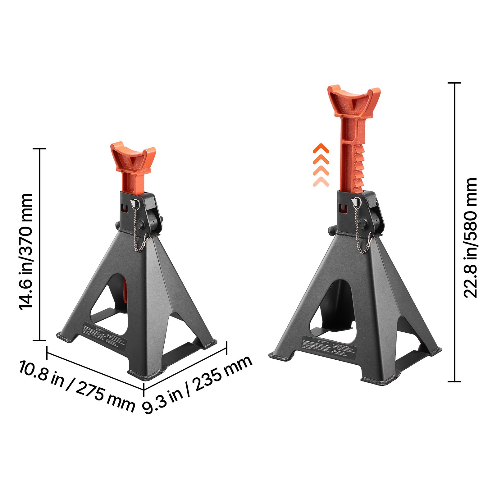 Uimoso Heavy Duty Steel Auto Jack Stands 6T (13000lbs) with Double Locking