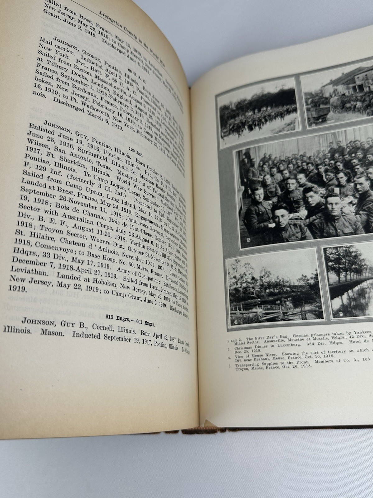 Livingston County Illinois Pontiac Fairbury Streator Cornell IL WWI History Book