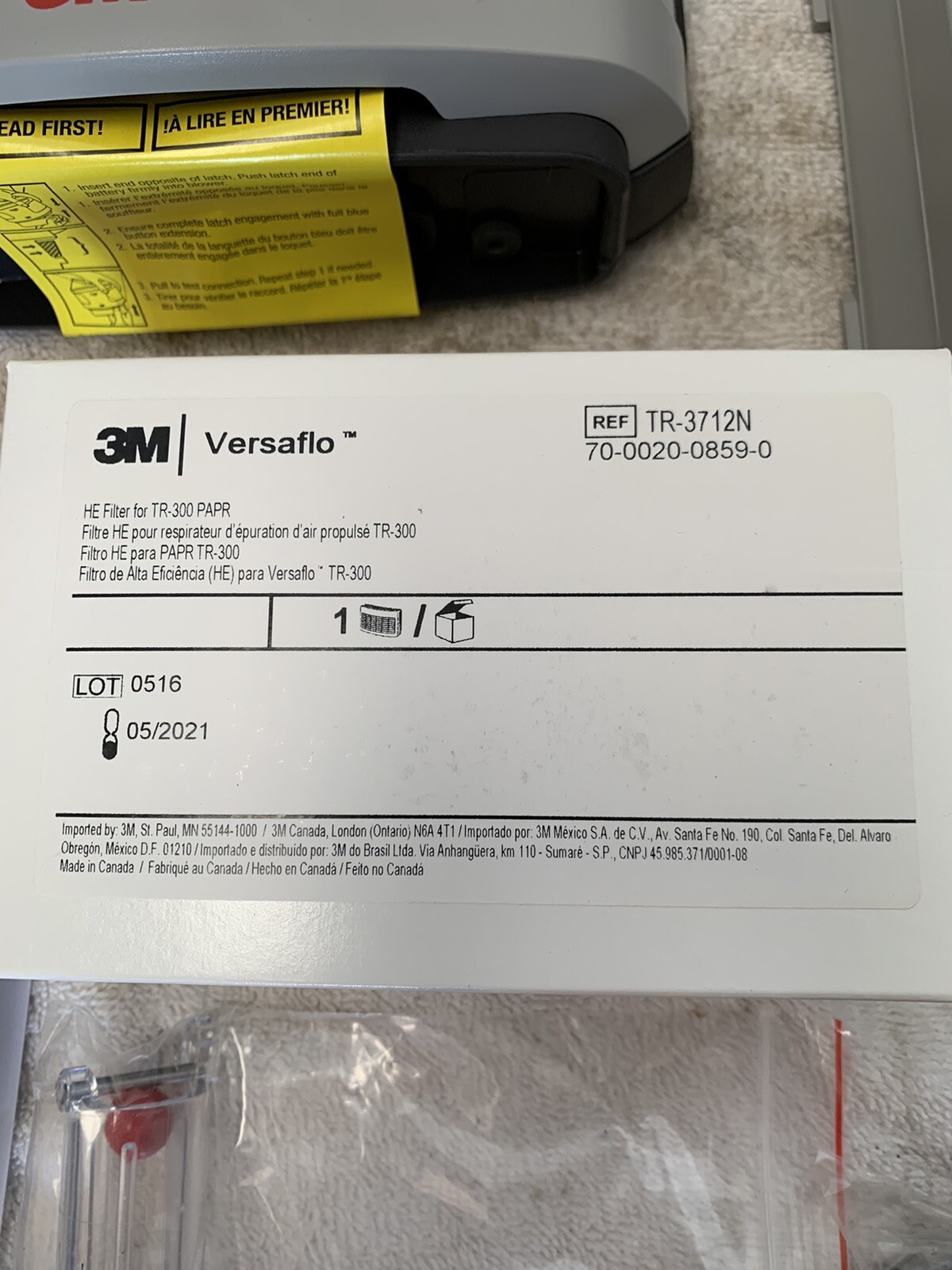 3M Versaflo TR-307N PAPR Assembly. No Hood Or Tube.