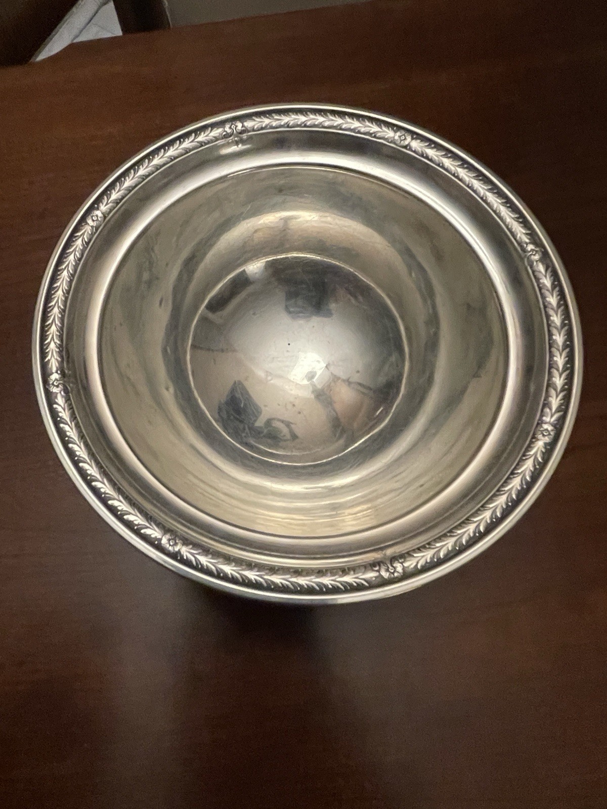 Vintage International Sterling 114 Grams Silver Footed Bowl Dish Rim Decoration