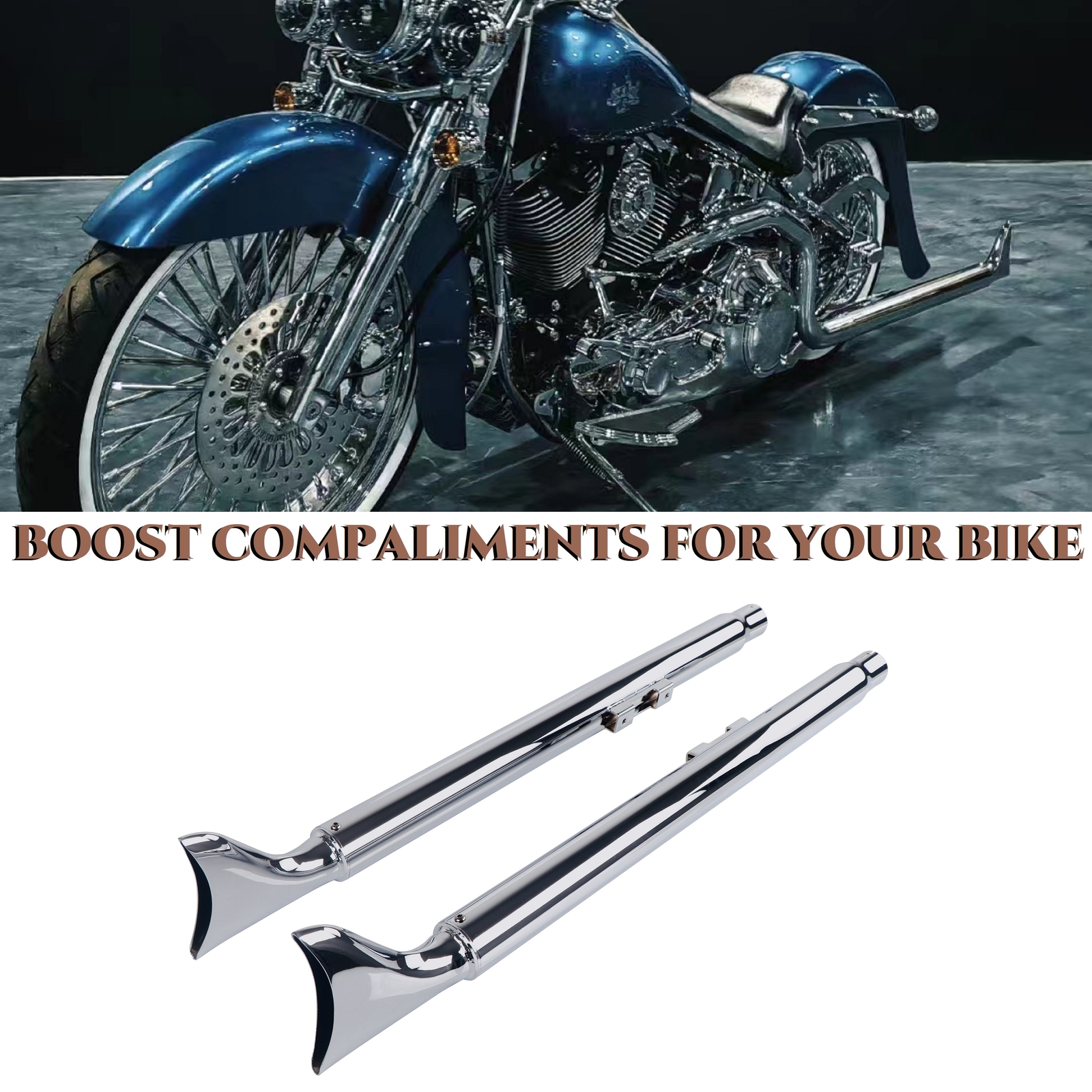 SHARKROAD 2-2 Fishtail True Dual Exhaust Systems for Softail 2000-2017 Models