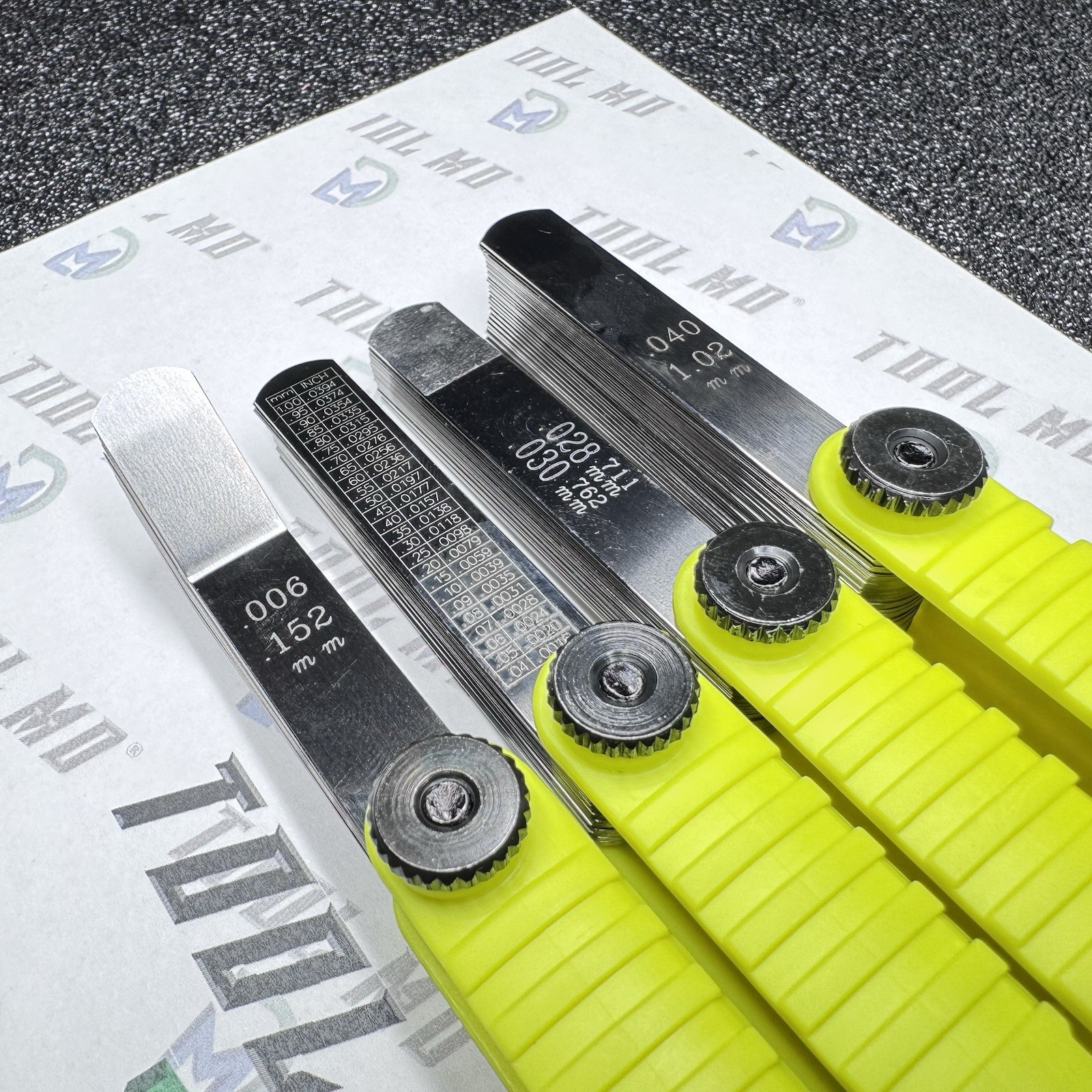 Snap-on Tools USA NEW HI VIZ 4pc Offset 45° & Straight Feeler Gauge Blade Sets