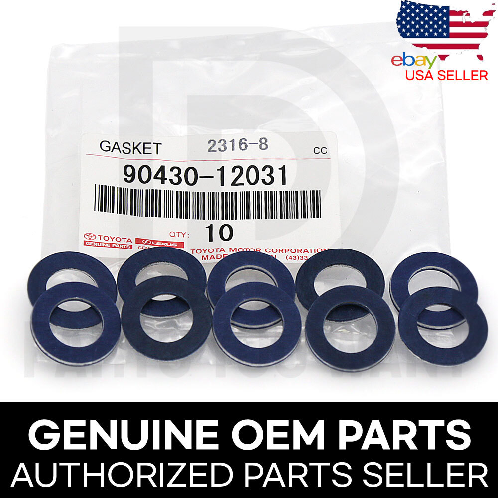 Genuine Toyota Lexus OEM Oil Drain Plug Washer Gasket 90430-12031 [ Set of 10 ]