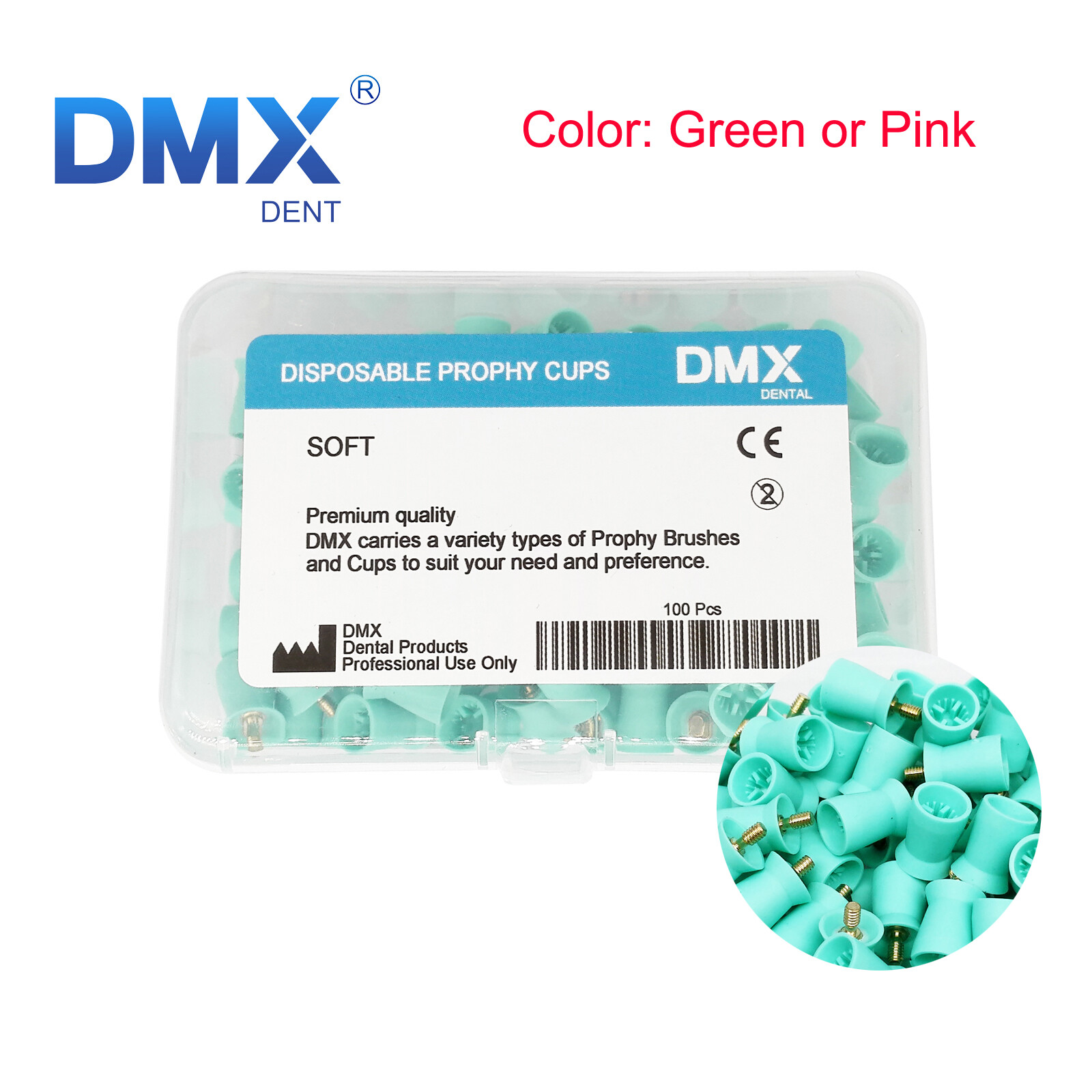 DMXDENT Dental Prophy Prophylaxis Polishing Cups Webbed Screw/Snap on Latch-Type