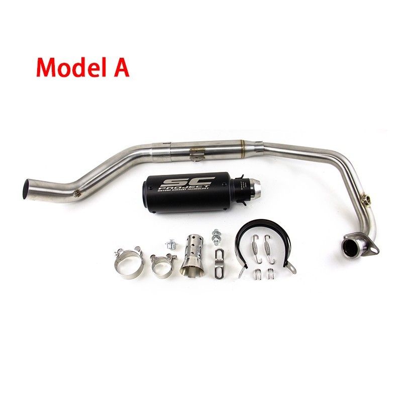 Black Muffler Exhaust Front Pipe Full System For CF-Moto 300NK 300SR 300SS 250SR