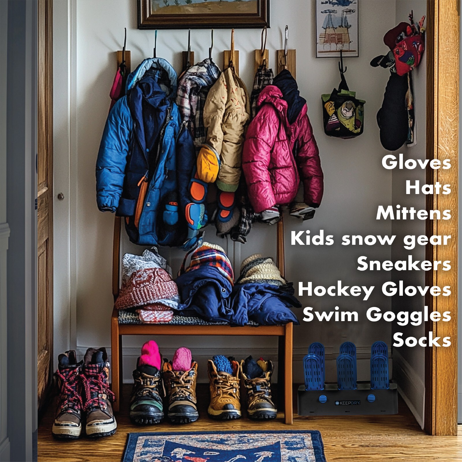 KEEPDRY Glove Dryer - Eco-Friendly Vent Drying Rack to Dry Gloves, Shoes, Hats,