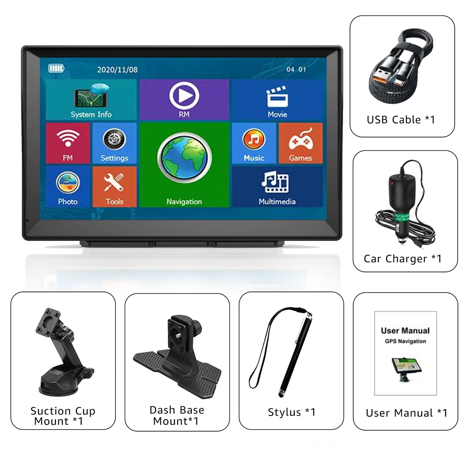 9-Inch GPS Navigator for Car Truck 2025 Offline Maps with Lifetime Free Updates