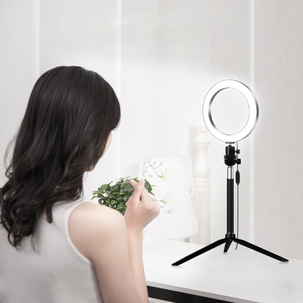 Ring Light Dimmable LED Fill Light with Stand for Video Live Camera Makeup