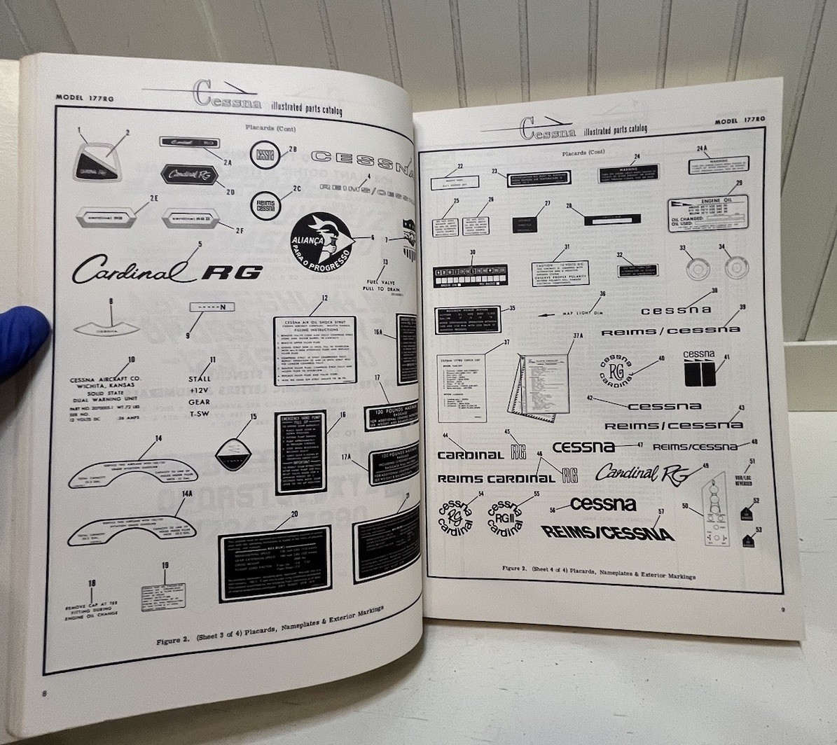1971-1975 CESSNA Cardinal RG Parts Catalog Manual Original Book