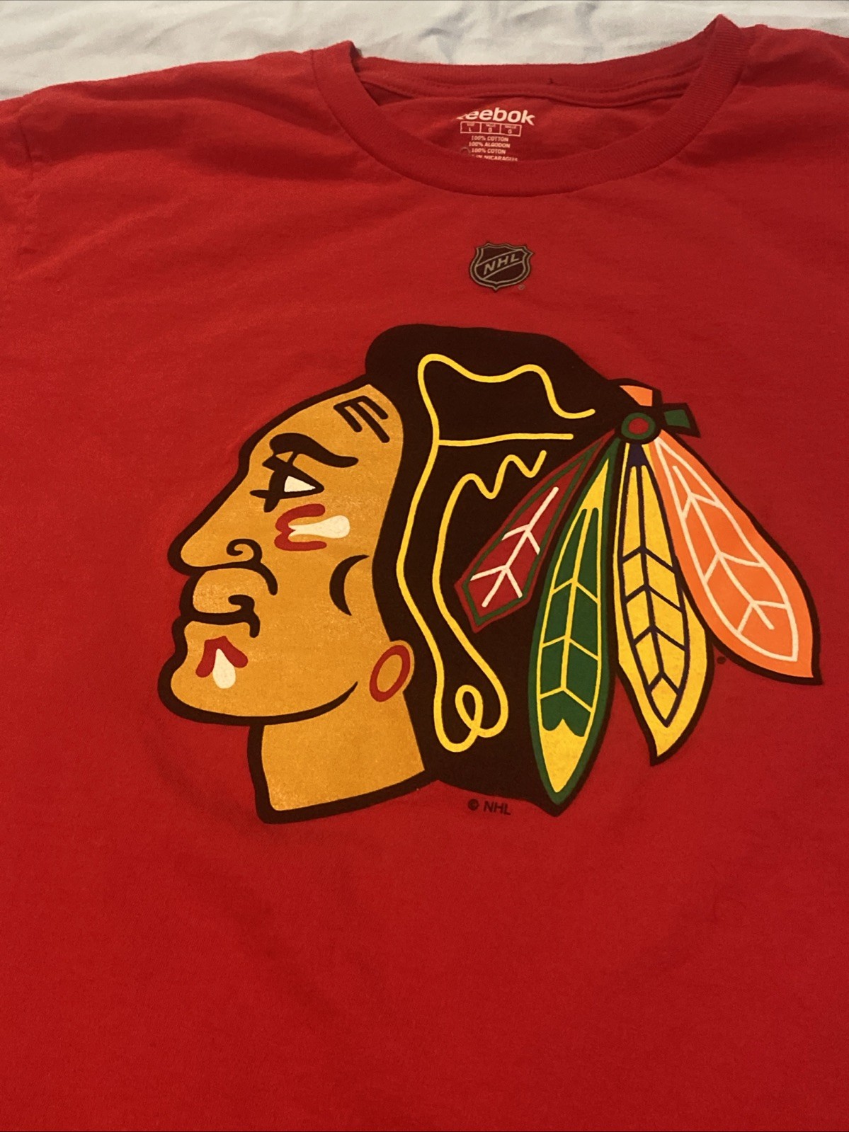 Patrick Kane #88 Chicago Blackhawks Reebok Men’s Large T Shirt Red NHL