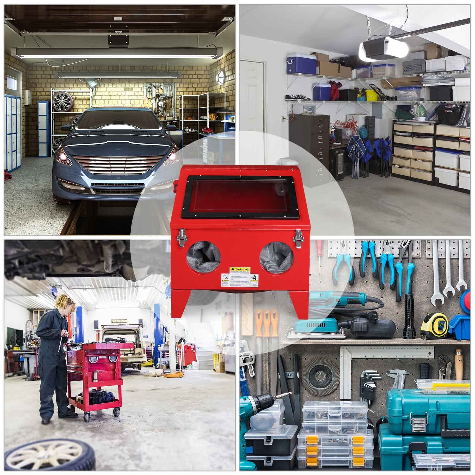 Sand Blast Abrasive Cabinet with Gun, Hose, Gloves, Nozzles, Sandblaster, Media