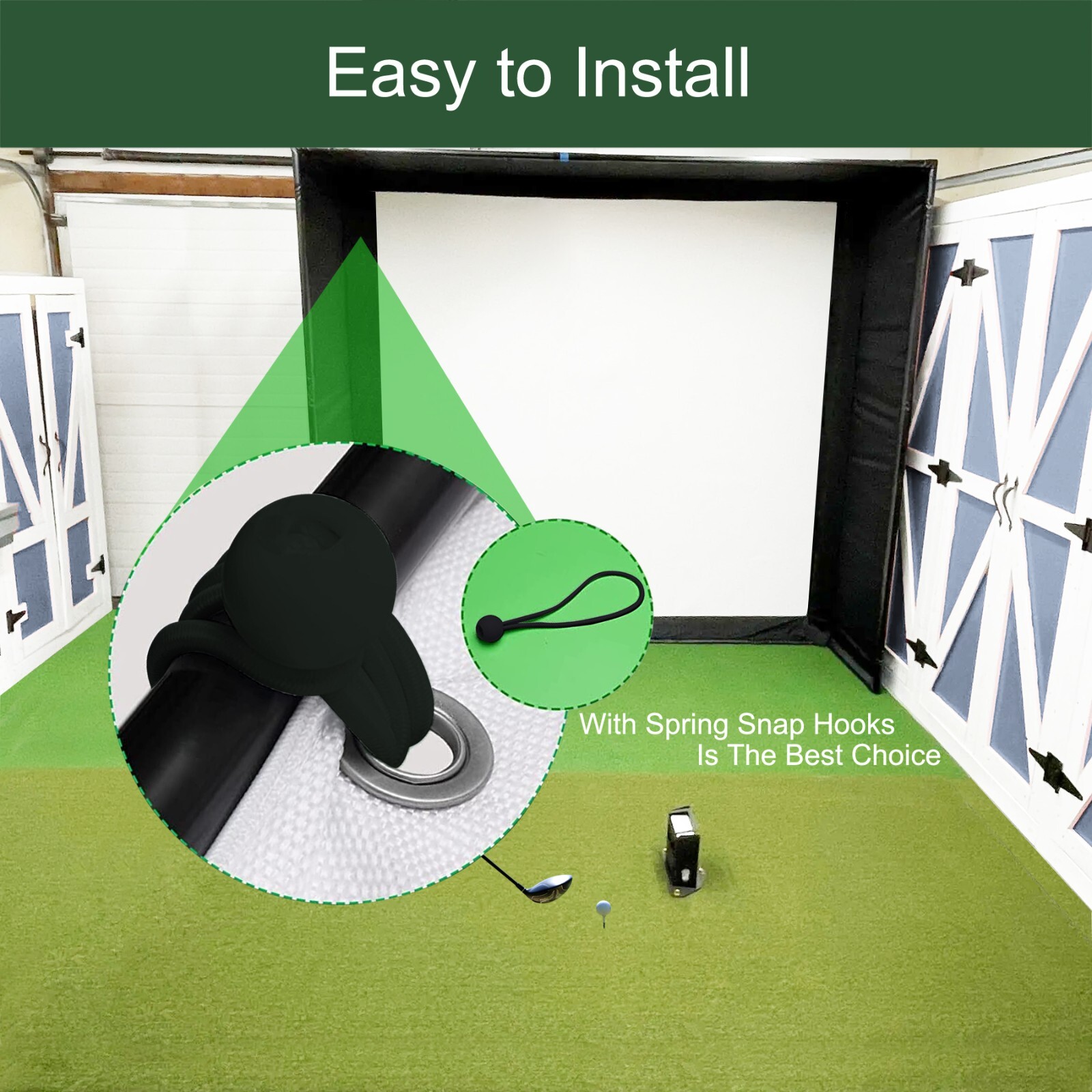 KHAMPA Golf Simulator Impact Screen 9'10'' Indoor DIY Golf Impact Screen Quality