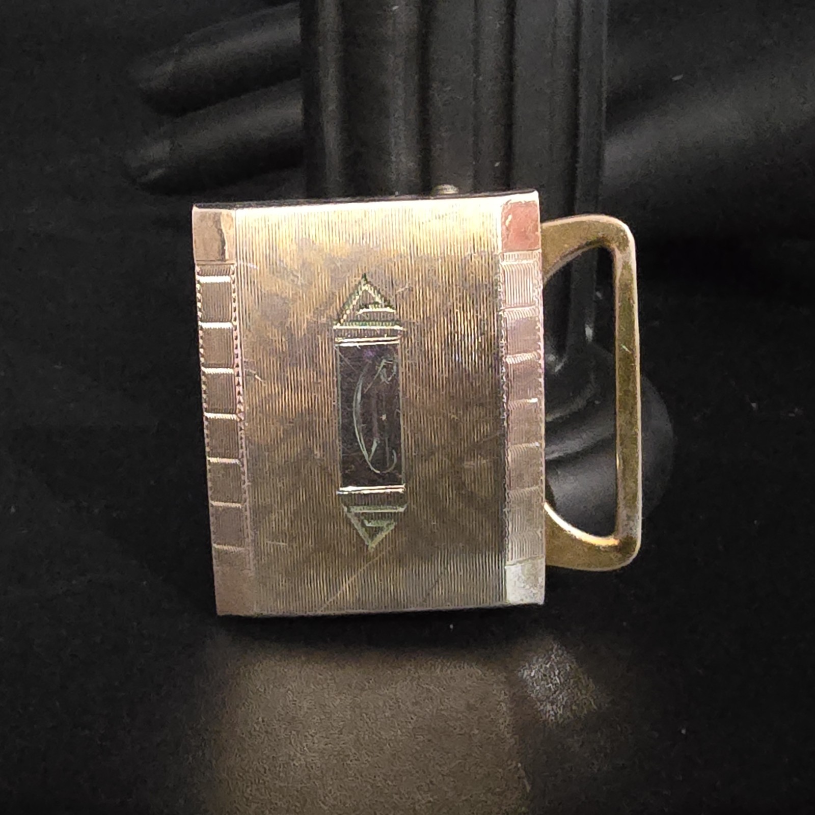 Peaky Blinders Watch Chain for Belt 8" & Belt Buckle White GF Art Deco SO Bigney