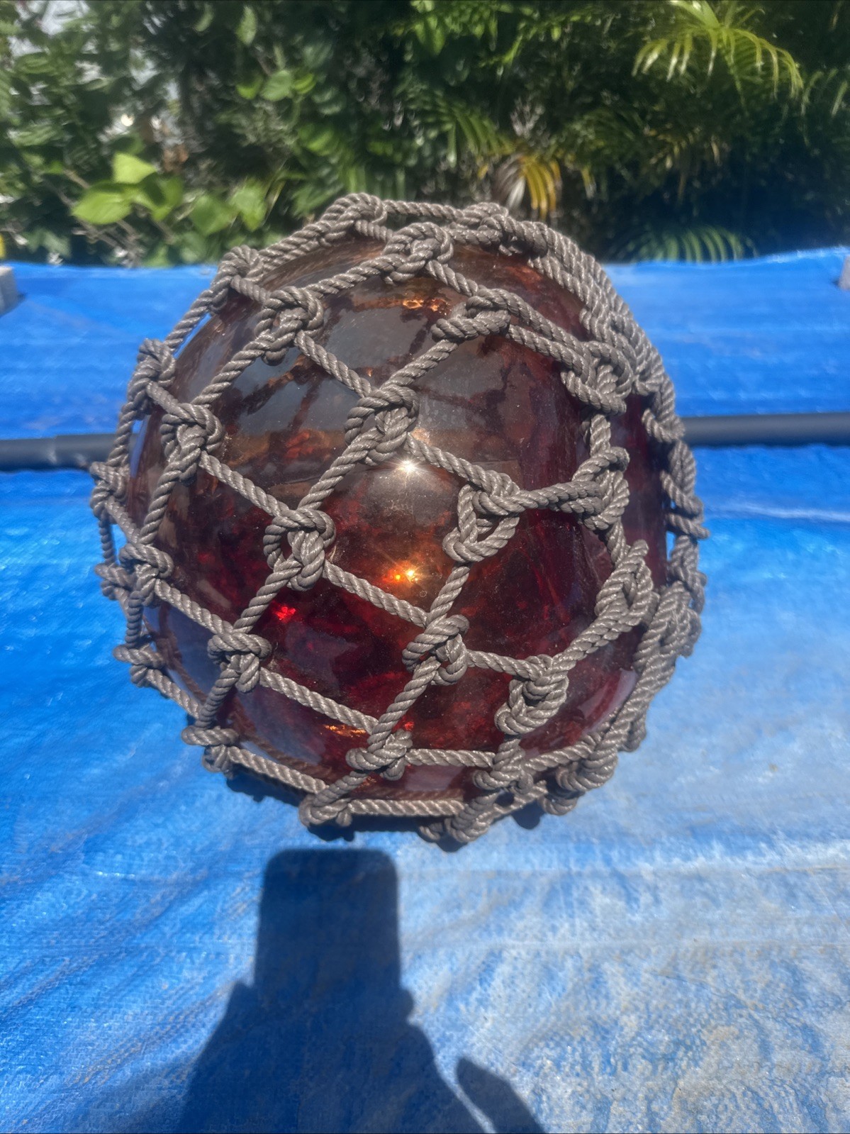 japanese fishing floats large amber glass