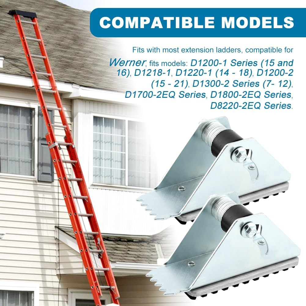 2 Pack Aluminum Anti-Skid Shoe Feet for Extension Ladders Replacement Parts Rubb