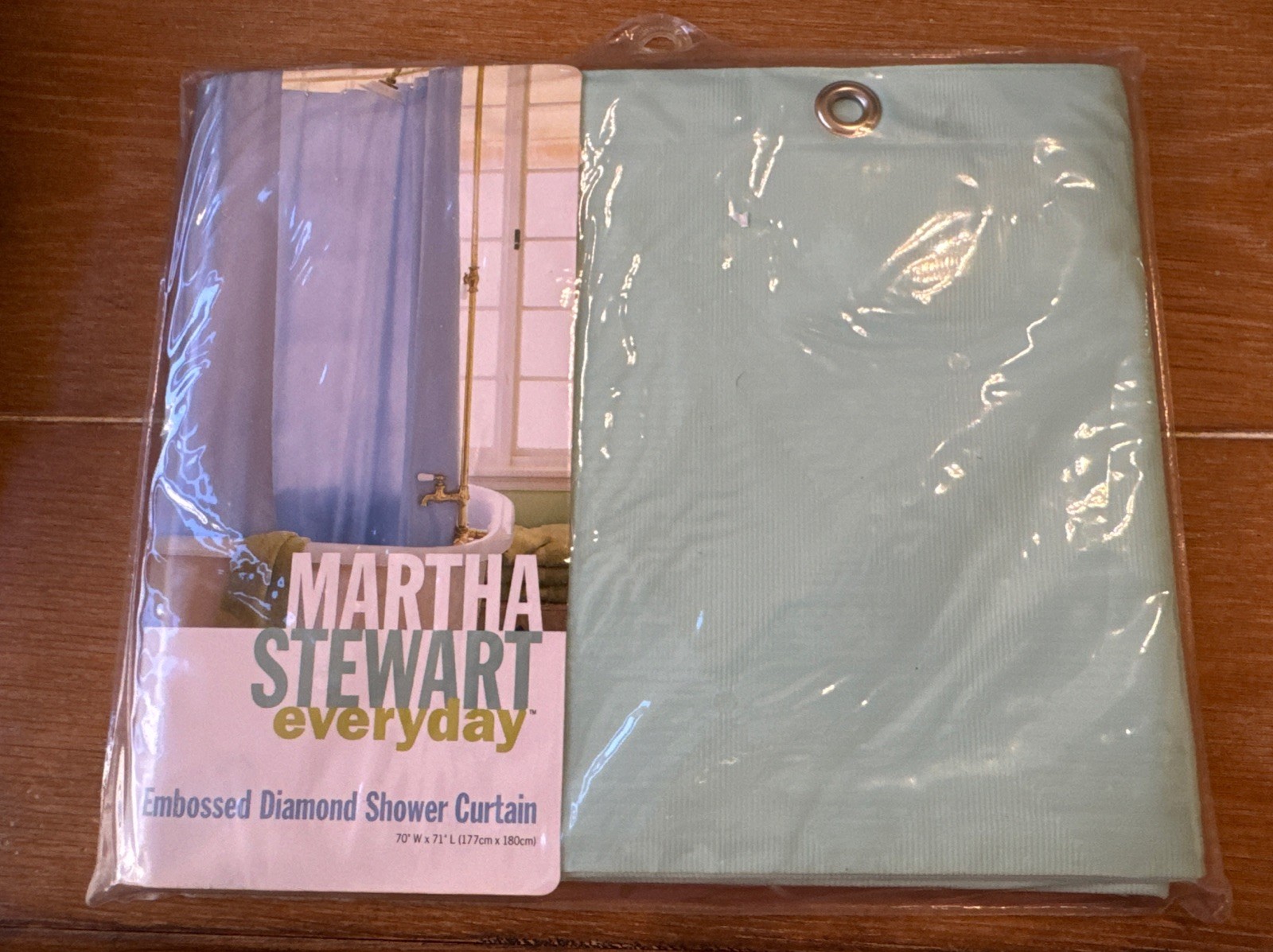 Martha Stewart Everyday Vinyl Shower Curtain Pale Sage 70W X 71L