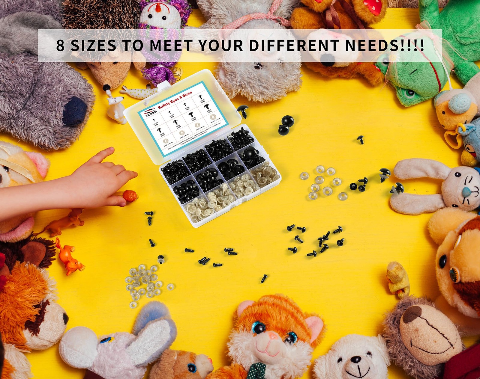 6-18 mm, 8 Sizes Safety Eyes for Crocheting, Crochet Eyes for amigurumi, Stuf...