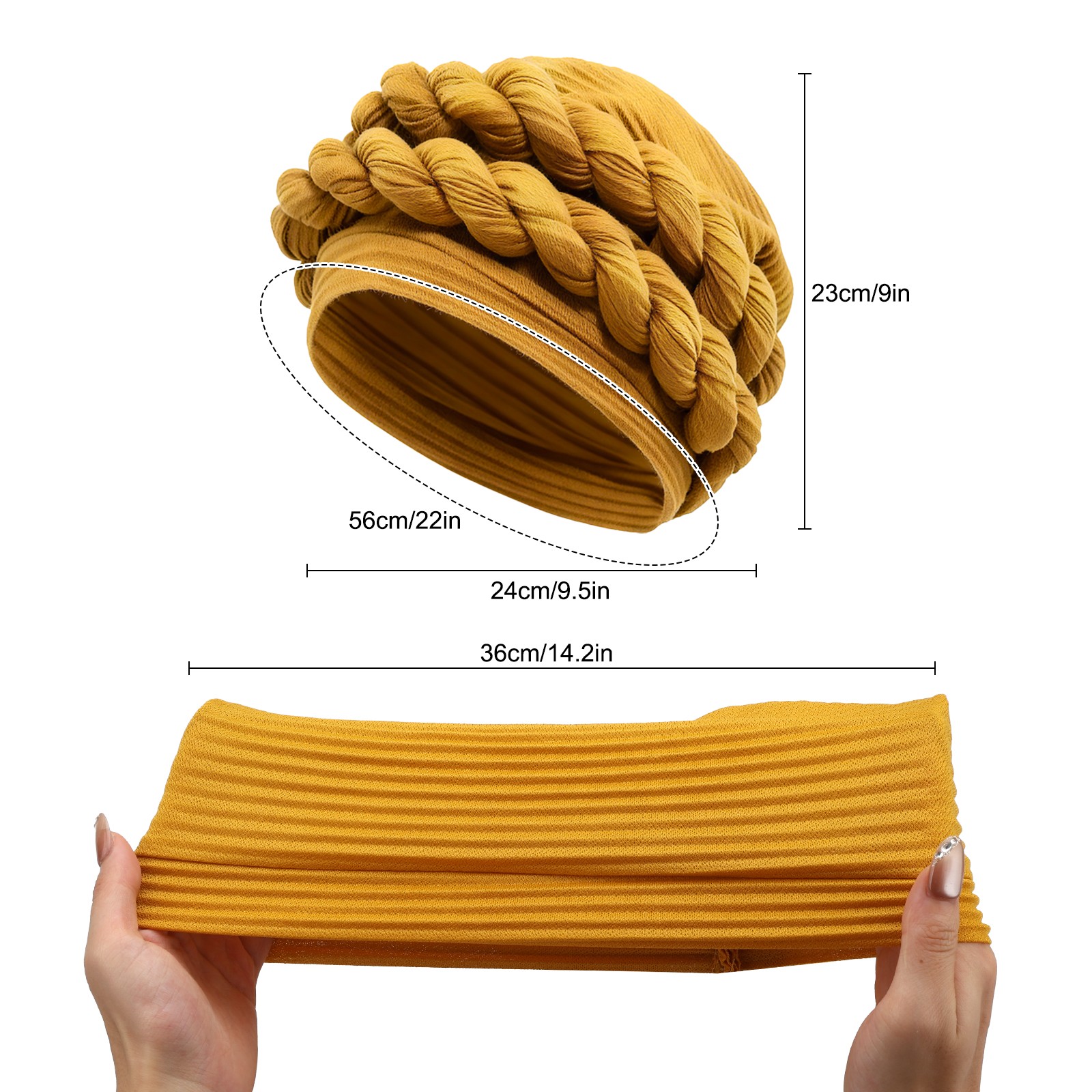 3PCS Braided Turban for Women Soft Pretied Twist Head Cover Stretchy Lightweight