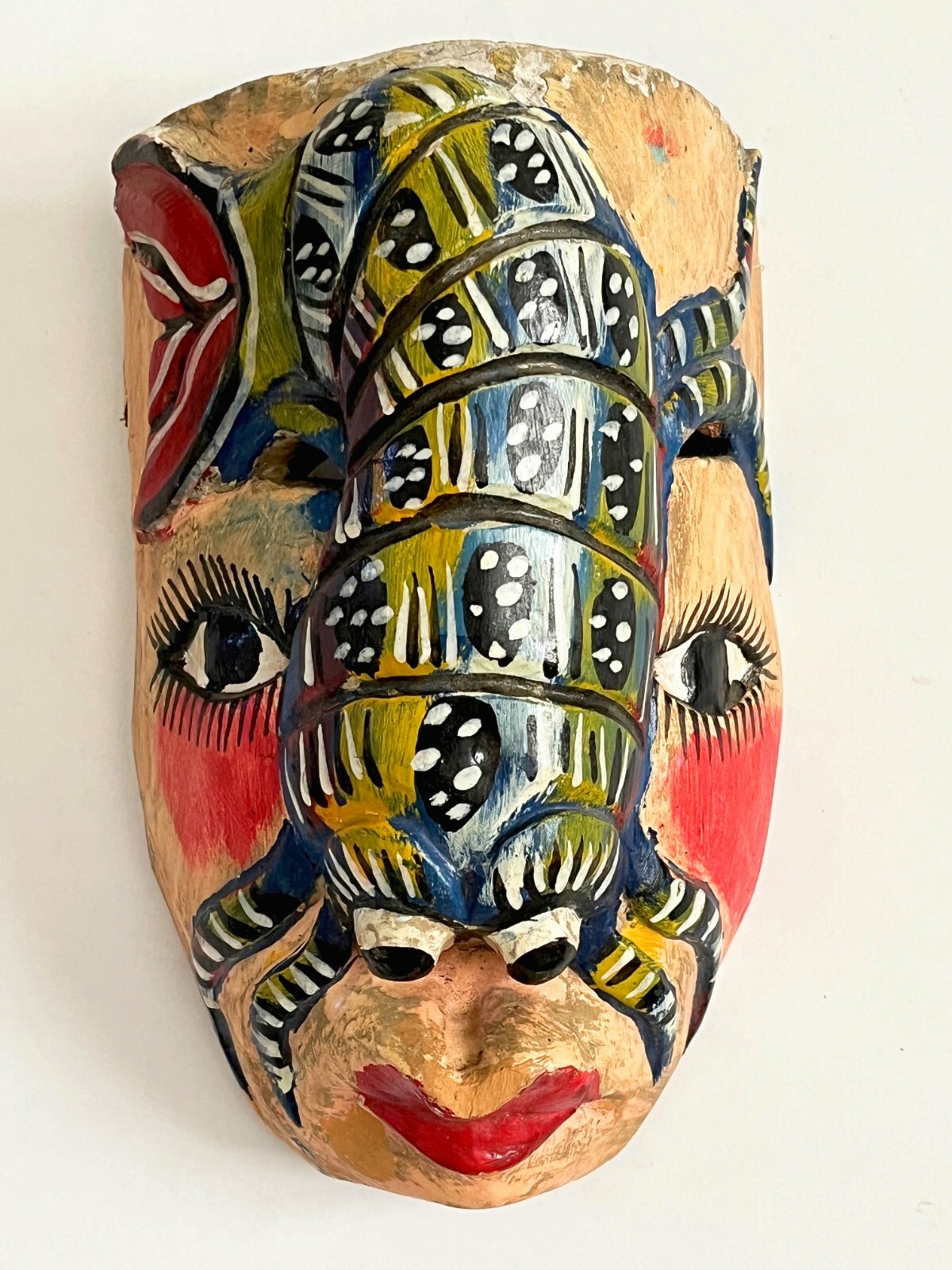 MEXICAN GUERRERO WOOD SHRIMP LOBSTER MASK DIA DE MUERTOS DAY OF DEAD CARNIVAL