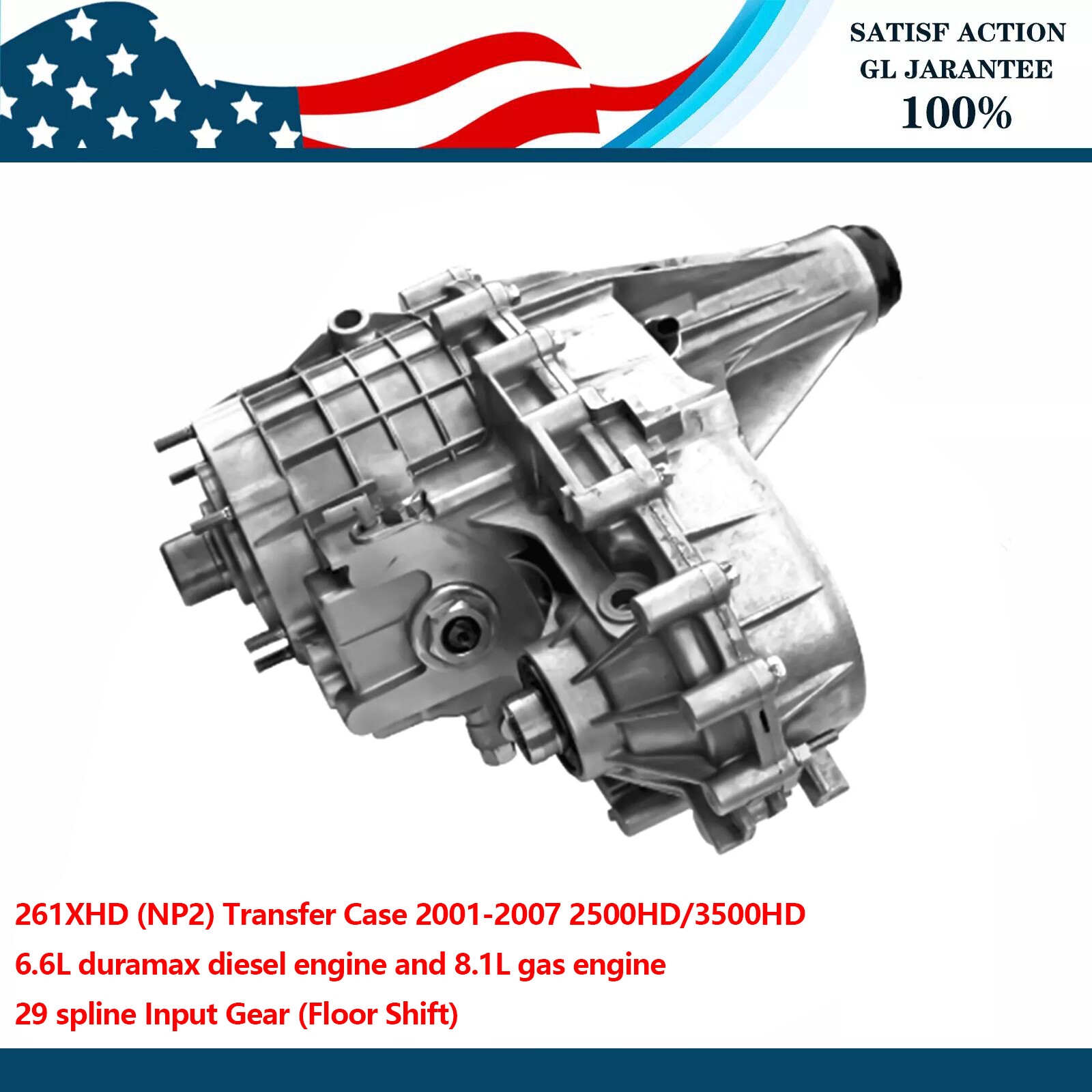 Transfer Case 29 Spline Manual Shift for Chevy Silverado 2500 HD 01-06 6.6L 8.1L